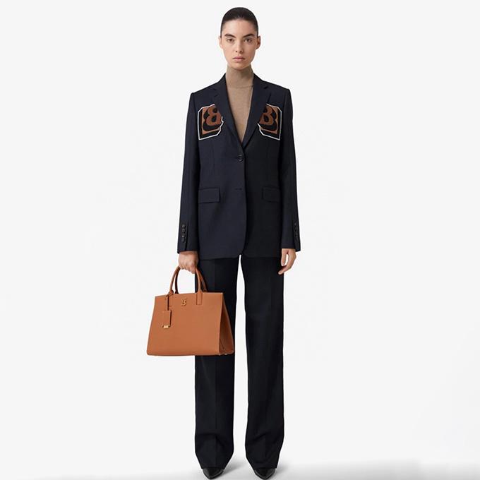 burberry mini beige grained calf leather frances tote bag